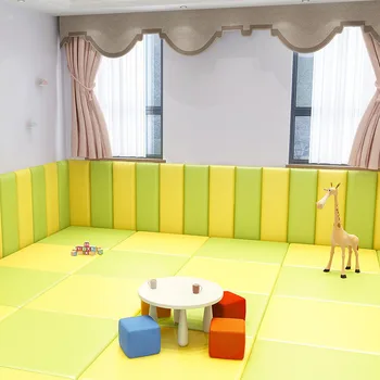 Мягкая обивка стен в детской комнате, антицветное дерево, сплошной цвет, защита от столкновений, изголовье кровати на заказ