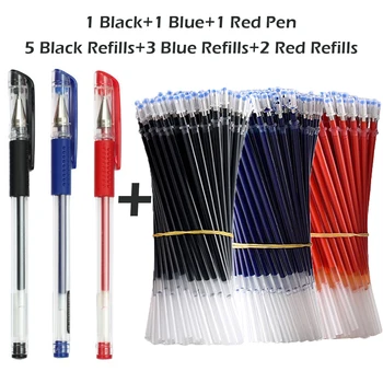 Набор гелевых ручек 0,5 мм, черные/ синие /красные ручки для письма, Дешевые Простые Корейские канцелярские принадлежности, Школьные принадлежности, Офисные аксессуары