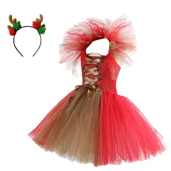 Нарядные платья для девочек, прозрачное рождественское платье принцессы для девочек, мягкое рождественское платье для подружек невесты для девочек, праздничное платье для Девочек на Рождество