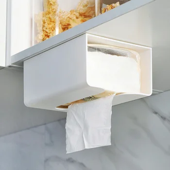 Настенный многофункциональный ящик для салфеток для домашнего хранения, Органайзер для аксессуаров для ванной комнаты, Держатель для салфеток