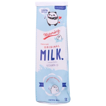 Новая креативная имитация пенала с изображением молока, мультяшный пенал, милая сумка для ручек из искусственной кожи, канцелярская сумка для учащихся, школьные принадлежности
