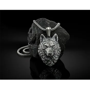 Новая модная мужская подвеска в виде волчьей головы, панк-ожерелье с животными