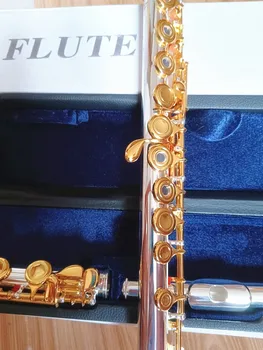 Новое поступление, Профессиональный музыкальный инструмент для флейты, 17-луночная Электронная Клавиша, Посеребренный корпус, Золотая клавиша C Tune open close, обычно используемая Флейта