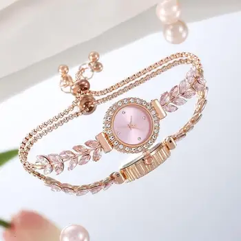 Новые роскошные Женские часы-браслеты с браслетами и бриллиантами, модные кварцевые женские наручные часы для reloj cuarzo