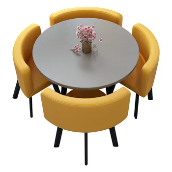Обеденный стол для маленькой квартиры, комбинация стола и стула, круглый стол, Обеденный стол, набор мебели