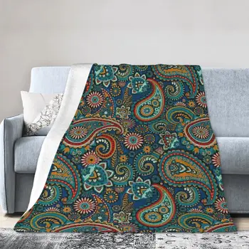 Одеяло для кровати с рисунком Пейсли, Фланелевое одеяло, Фланелевое одеяло, одеяло для кондиционера