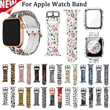 Печатные Силиконовые Ремешки-Петли Для Apple Watch Band 44мм 40мм 38мм 42мм Браслет Для Apple iWatch Series 3 4 5 SE 6 2 Case Correa