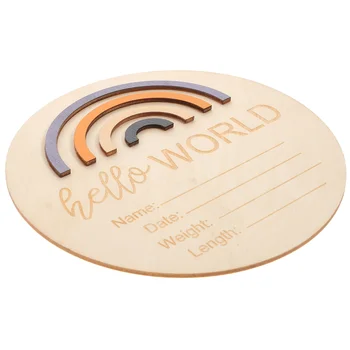 Радужная открытка Milestone, деревянный круг, ежемесячная доска объявлений о рождении ребенка, новые деревянные диски, отделка детской комнаты