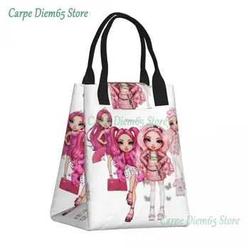 Радужная Розовая сумка для ланча для девочек с высоким уровнем PH, Многоразовый мультфильм, аниме, ТВ, термоохладитель, Изолированный Ланч-бокс для женщин, сумки для еды