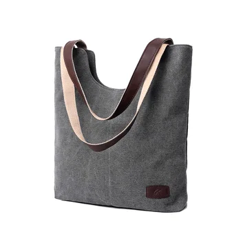 Ретро-мода нового качества, большая вместительная сумка через плечо, простая повседневная холщовая сумка