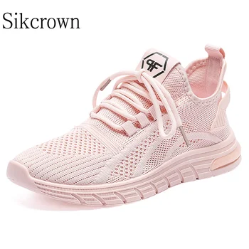 Розовые кроссовки для бега, женские кроссовки, размер 41, дышащая спортивная повседневная обувь в корейском стиле, женская однотонная воздушная сетка, женская