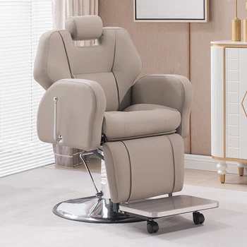 Роскошное Кожаное Салонное кресло с откидной спинкой для парикмахерской, Вращающееся Портативное кресло Cadeira De Barbeiro Furniture