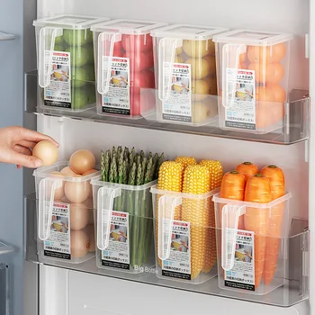 Ручка ящика для хранения свежих продуктов в холодильнике, Боковая дверца холодильника, футляр для фруктов, овощей, контейнер для кухонных органайзеров, коробки