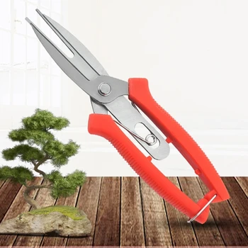 Садовый прямой секатор из нержавеющей стали, ножницы для обрезки растений Бонсай, прямые ножницы для обрезки растений