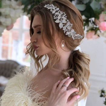 Свадебная повязка для волос с романтическим листом невесты, элегантные аксессуары для женщин