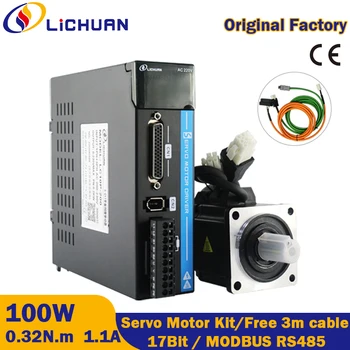 Серводвигатель Lichuan мощностью 100 Вт с комплектом драйверов серводвигатель переменного тока 220В 3000 об/мин Комплект ЧПУ 3D принтер 17-битный энкодер Гравировальный станок