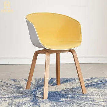 Скандинавская мебель для переговоров, креативный стул, Плоский обеденный стул с мягкой подушкой