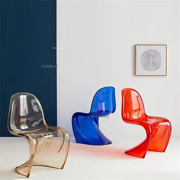 Скандинавский Пластиковый обеденный стул для кухонной мебели, обеденный стул Для дома, Простой Творческий досуг, Прозрачные Складываемые Обеденные стулья