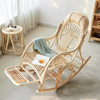 Современные уличные стулья из ротанга, Креативная Уличная мебель, простое домашнее Ленивое кресло-качалка, Одноместное кресло-качалка для отдыха на балконе