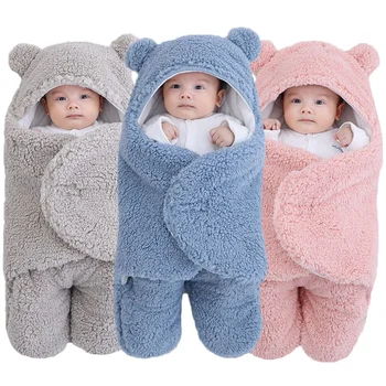 Спальные мешки для новорожденных, мягкие детские одеяла, конверт для новорожденных, детский спальный мешок из плотного флиса 0-3 месяцев