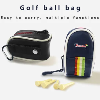 Сумка для хранения маленьких мячей для мини-гольфа, переносная двойная сумка для мячей, сумка для гольфа, аксессуары для спорта на открытом воздухе с шариковыми гвоздями