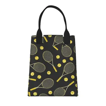 Цветная теннисная ракетка, большая модная сумка для покупок с ручками, многоразовая хозяйственная сумка Из прочной винтажной хлопчатобумажной ткани