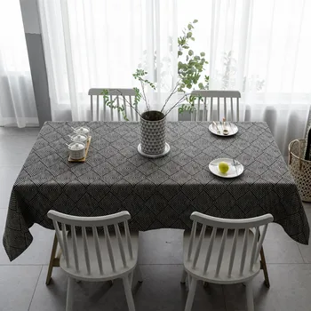 Черная скатерть прямоугольный журнальный столик из хлопка и льна