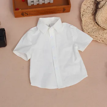 Школьная одежда для мальчиков и девочек, белая рубашка, летняя детская тонкая детская рубашка из чистого хлопка с коротким рукавом, школьная форма, одежда для мальчиков