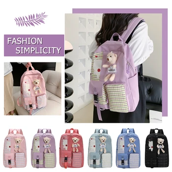 Японский рюкзак для девочек-старшеклассниц, школьные сумки для девочек-подростков с несколькими карманами, новинка 2023 года, женский милый рюкзак Kawaii Mochila